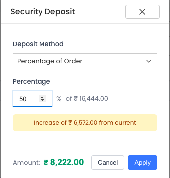 Security Deposit Settings